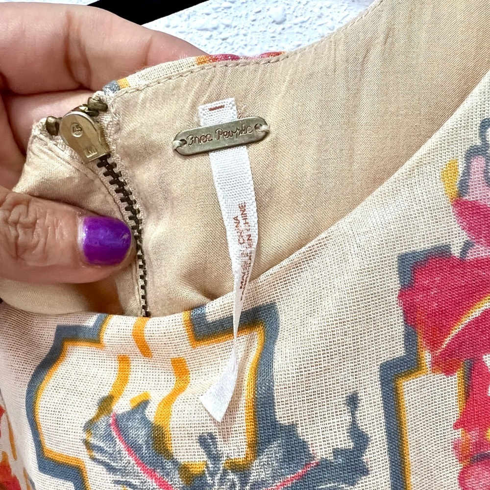 Free People "The Big Bang" sleeveless mini dress featuring a metallic Aztec 10 - Picture 3 of 9